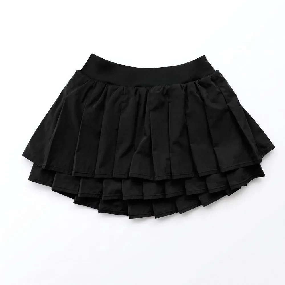 Alo Double or Nothing Tennis Skirt Black